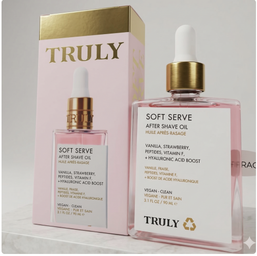 TRULY ROSADO Y CAJA DE PROTECCIÓN ACEITE INTIMO ACLARANTE